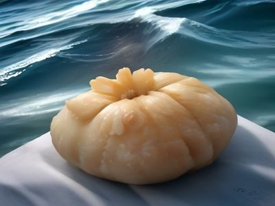 黄油作坊成品黄油整齐排列在木质托盘上，金黄色泽饱满，蜡纸包裹印有品牌标志，背景是复古砖墙，画面温馨精致
